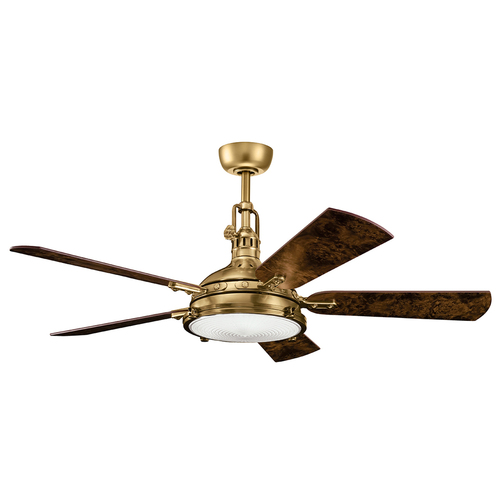 Verifica Hatteras Bay - Ventilator 56 inch / 142 - alamă antică lustruită