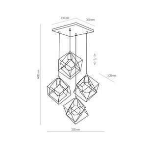 Lampă suspendată Alambre 4 Pł Cz/Zł small 2