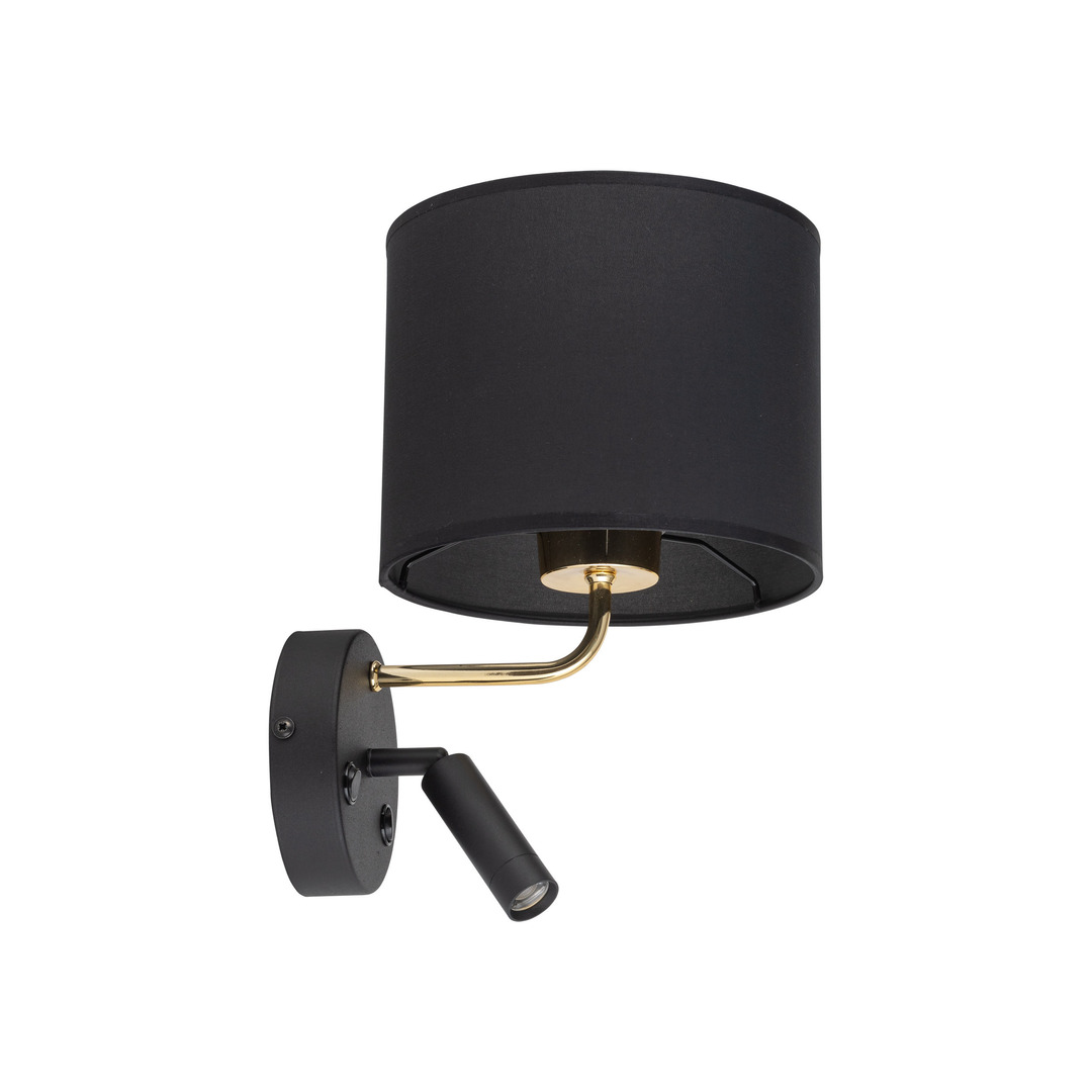 Richi Black/Gold Wall lamp 1Xe27+1Xg9