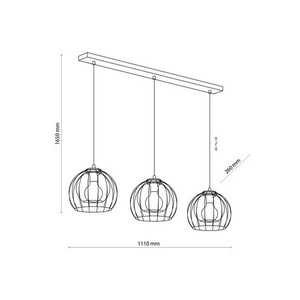 Lampă suspendată Universo Black 3 Pł. small 2