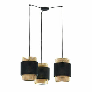 Lampă cu pandantiv negru Boho 3 Pł small 0