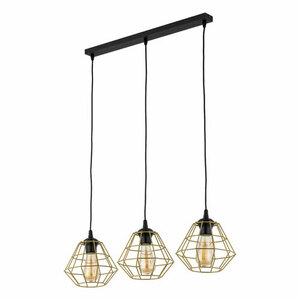 Diamond New Lampă cu pandantiv negru/auriu 3 Pl Strip. small 1