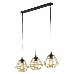 Diamond New Lampă cu pandantiv negru/auriu 3 Pl Strip. small 8