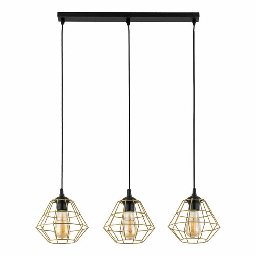 Verifica Diamond New Lampă cu pandantiv negru/auriu 3 Pl Strip.