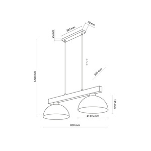 Lampă suspendată Oslo Black 2 Pł small 7
