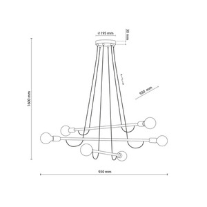 Helix Lampă suspendată din lemn de nuc 6 Pł small 10