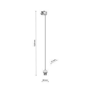 Tracer Negru Trei circuite 1 X E27 small 1