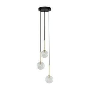 Nilos Lampă cu pandantiv negru / auriu 3Fl small 1