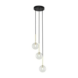 Nilos Lampă cu pandantiv negru / auriu 3Fl small 5