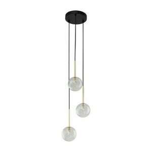 Nilos Lampă cu pandantiv negru / auriu 3Fl small 6