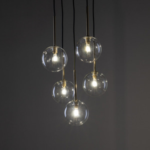 Lampă cu pandantiv negru / auriu Nilos 5 small 1