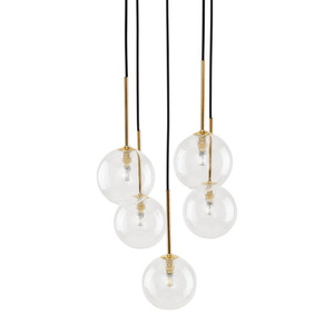 Lampă cu pandantiv negru / auriu Nilos 5 small 2
