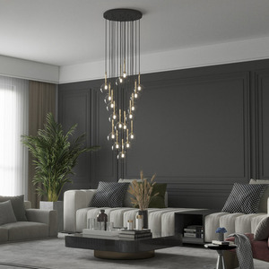 Lampă cu pandantiv negru / auriu Nilos 17 small 1