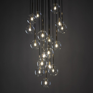 Lampă cu pandantiv negru / auriu Nilos 17 small 2