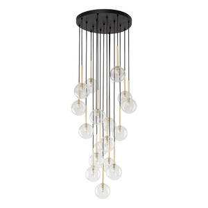 Lampă cu pandantiv negru / auriu Nilos 17 small 0