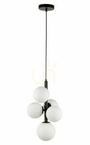 Lampă suspendată Sigma Perla 5 negru sticlă G9 33488 small 0