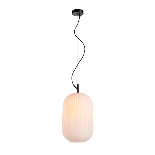 Verifica Lampă suspendată Italux Rues neagră sticlă opal E27 25 cm PND-64536D-L-BL-OPA