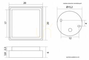 Plafonieră exterior SU-MA Beni LED 18W antracit 20x20 cm BN-KW200 small 5