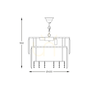 Lampă suspendată Zuma Line CAMILLE 19101/8 aurie small 2