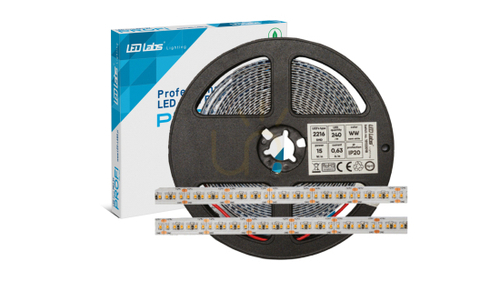 Verifica Bandă LED LED Labs PROFI, 24 V, 1200 LED 2216 SMD, 15 W/m, 6500 K, CRI 90, IP65HS, 5 m