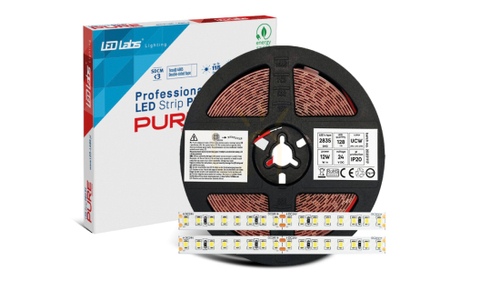 Verifica Bandă cu LED-uri PRO 5Y 24V 640 LED 2835 SMD 12W 10000K RA90, 5 m