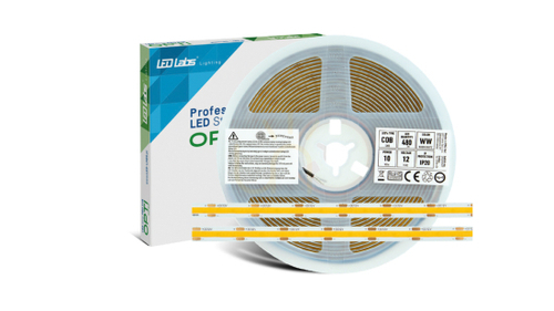 Verifica PRO 3YB 12V 2400 LED COB 10W bandă WW, 5 m