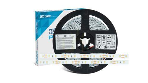 Verifica Bandă PRO 3Y 12V 300 LED 2835 SMD 4.8W NW RA90, 5 m