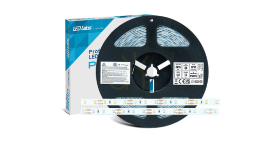 Verifica Bandă PRO 3Y 12V 300 LED 2835 SMD 4.8W CW RA90 HS, 5 m