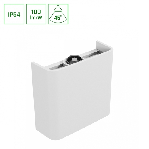 Verifica Lunarix 1 Lampă de perete 2 W Cct 230 V Ip54 Ra90 110x100x40 Mm Alb, se aprinde/se aprinde în sus/în jos