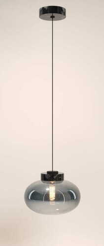 Verifica Pendul Max Light Moonstone P0515 sticlă fumurie marmură neagră 45 cm