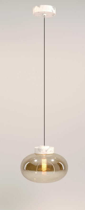 Verifica Pendul Max Light Moonstone P0518 sticlă chihlimbar și marmură albă 45 cm Pendul Max Light Moonstone P0518 sticlă chihlimbar și marmură albă 45 cm