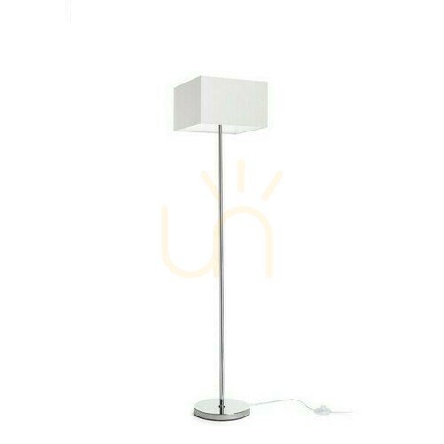 Verifica Nyc/Tempo 30/19 Lampă de podea Polycotton Alb/Crom 230 V Led E27 11 W.