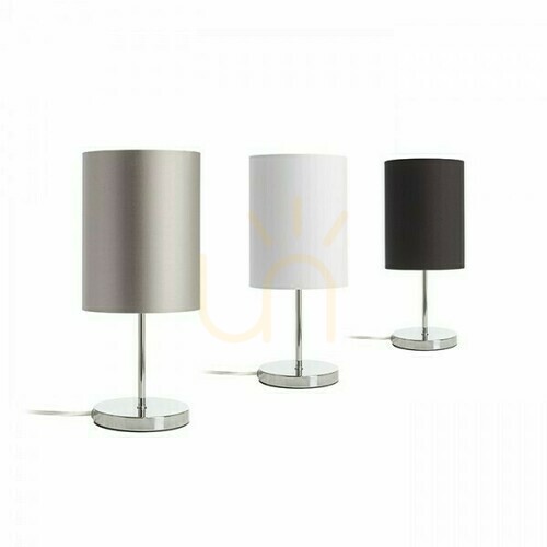 Verifica Lampă de masă Nyc/Ron 15/20 Polycotton Alb/Chrom 230 V Led E27 15 W.