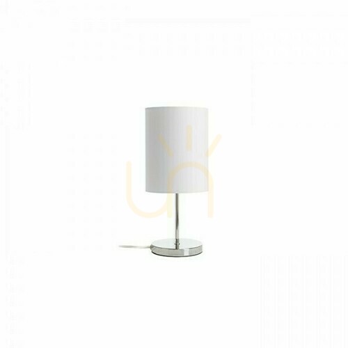 Verifica Lampă de masă Nyc/Ron 15/20 Polycotton Alb/Chrom 230 V Led E27 15 W.