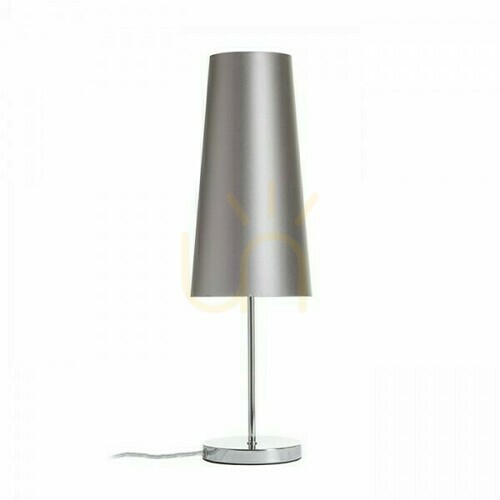 Verifica Lampă de masă Rendl NYC/CONNY 15/30, Monaco gri porumbel/PVC argintiu, crom, E27, 11 W