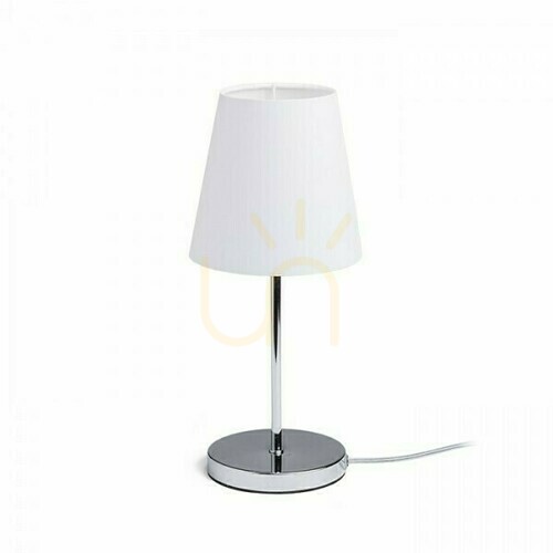 Verifica Lampă de masă Nyc/Conny 15/15 Polycotton Alb/Crom 230 V Led E27 7 W.