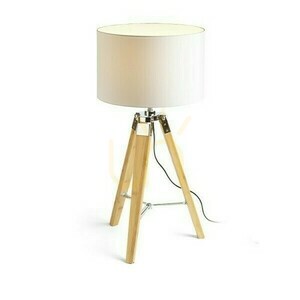 Lampă de masă Rendl ALVIS/RON 40 albă/bambus E27 15 W R14042 small 1