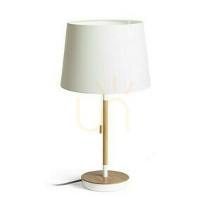 Keith/Ambitus Lampă de masă 30 cu Usb Polycotton alb/fag 230 V Led E27 11 W. small 0