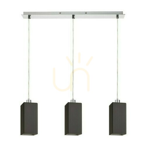 Verifica Liz Iii 60 Lampă suspendată din sticlă neagră/crom 230 V Led E27 3x11 W.