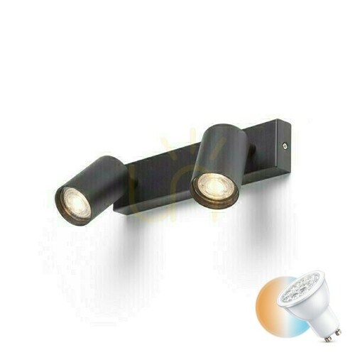 Verifica Dude Ii Negru 230 V Led Gu10 2x9 W Lampă montată la suprafață.