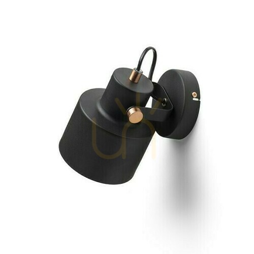 Verifica Lampă de suprafață Celeia Black Matte Brushed Copper 230 V E27 40 Watt.