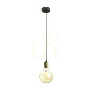 Lampă suspendată Araq Lămpă cu pandantiv alamă perlată/negru 230 V E27 42 W. small 2
