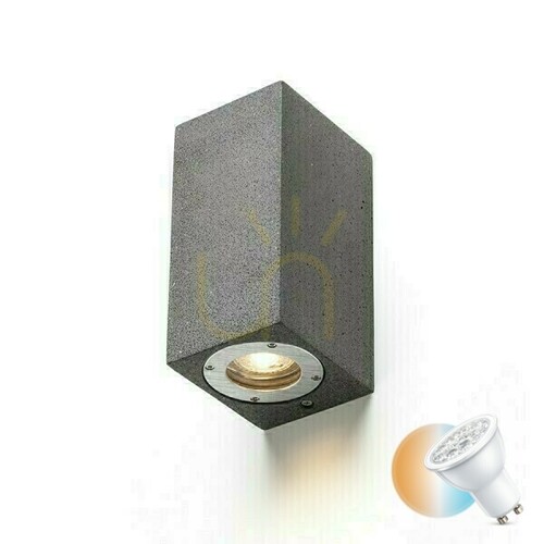 Verifica Kane Ii lampă de perete pentru exterior Beton/Decor Granit închis 230 V Led Gu10 2x5 W Ip65