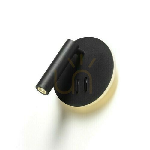 Verifica Lampă de perete Thalia Black Satin Acrylic 230 V Led 6+3 W 3000 K