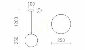 Lampă suspendată Rendl LUNA 25 R13746 – sticlă opală, crom, Ø25 cm, E27 small 5