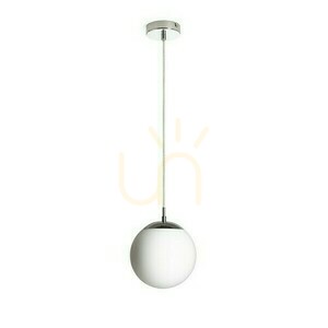 Luna 20 Lampă suspendată din sticlă opală/crom 230 V Led E27 15 W. small 0