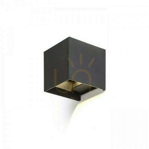 Verifica Tito Sq Dimm lampă de perete pentru exterior Black 230 V Led 2x3 W Ip65 3000 K
