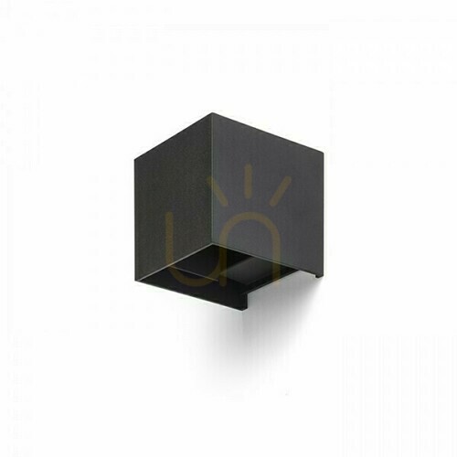 Verifica Tito Sq Dimm lampă de perete pentru exterior Black 230 V Led 2x3 W Ip65 3000 K
