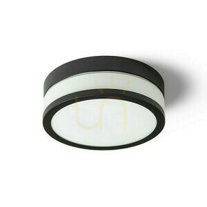 Cira Led 23 Lampă de plafon pentru baie din sticlă opală/neagră 230 V 12 W Ip44 3000 K small 1