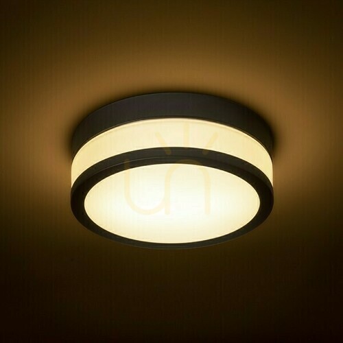 Verifica Cira Led 23 Lampă de plafon pentru baie din sticlă opală/neagră 230 V 12 W Ip44 3000 K